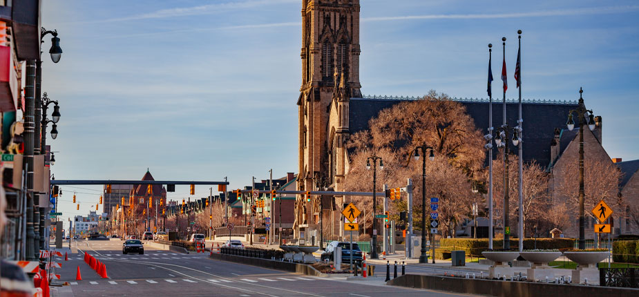 Downtown Detroit towards M-10